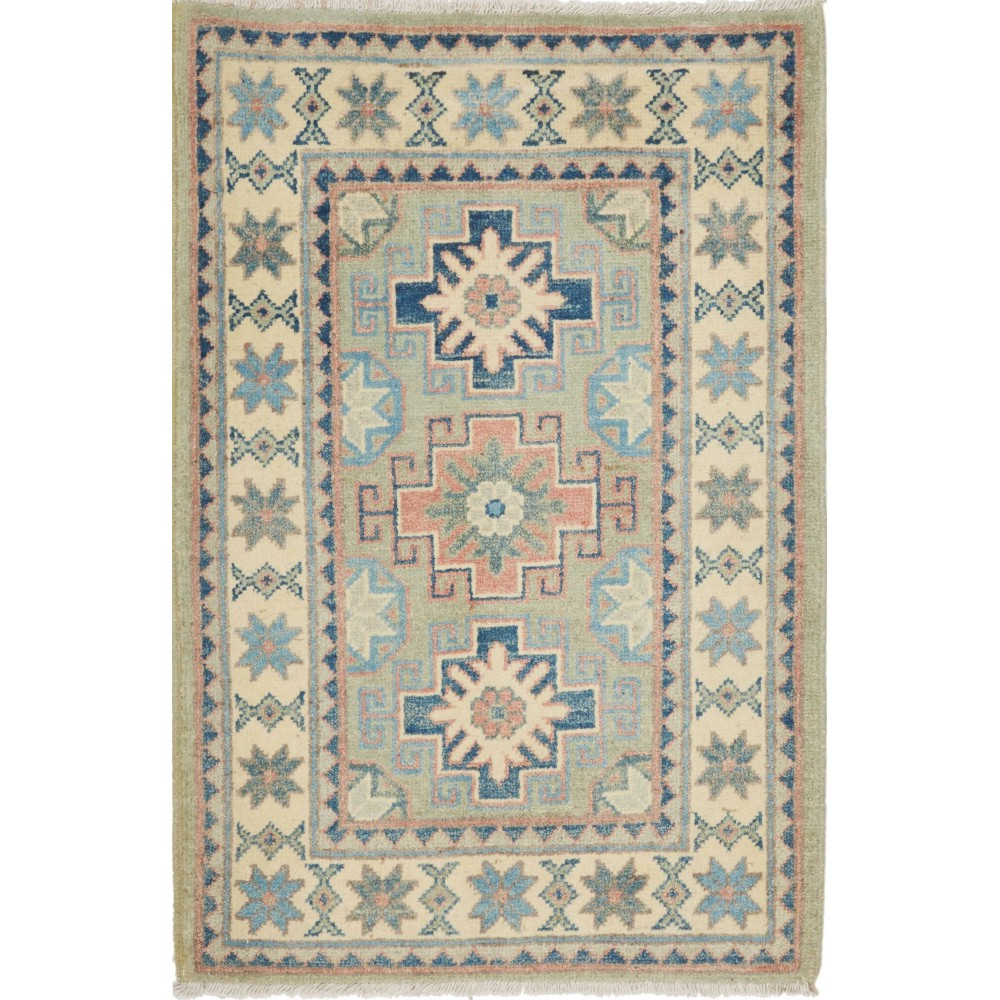 Tappeto Kazak Afghanistan marrone azzurro 62x92 Tappeto Kazak Afghanistan marrone azzurro 62x92