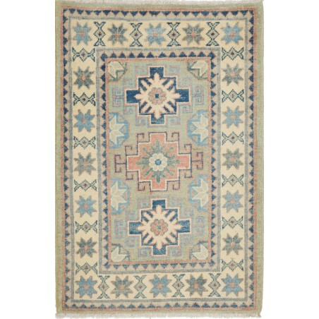 Tappeto Kazak Afghanistan marrone azzurro 62x92