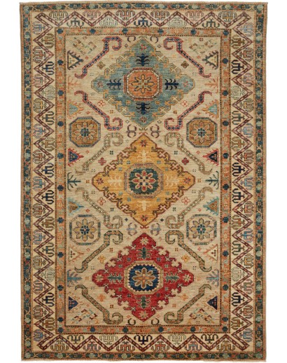 Tappeto Kazak Fine Pakistan bianco marrone 169x250