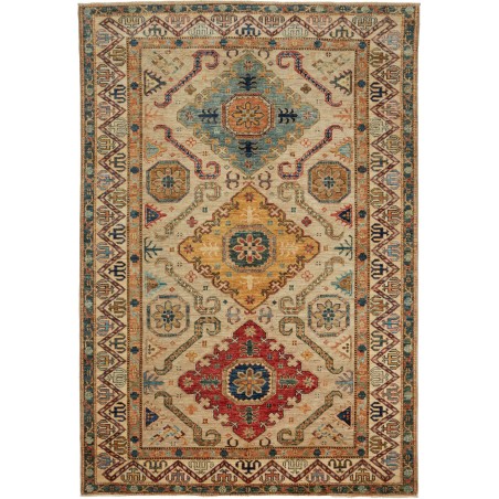 Tappeto Kazak Fine Pakistan bianco marrone 169x250