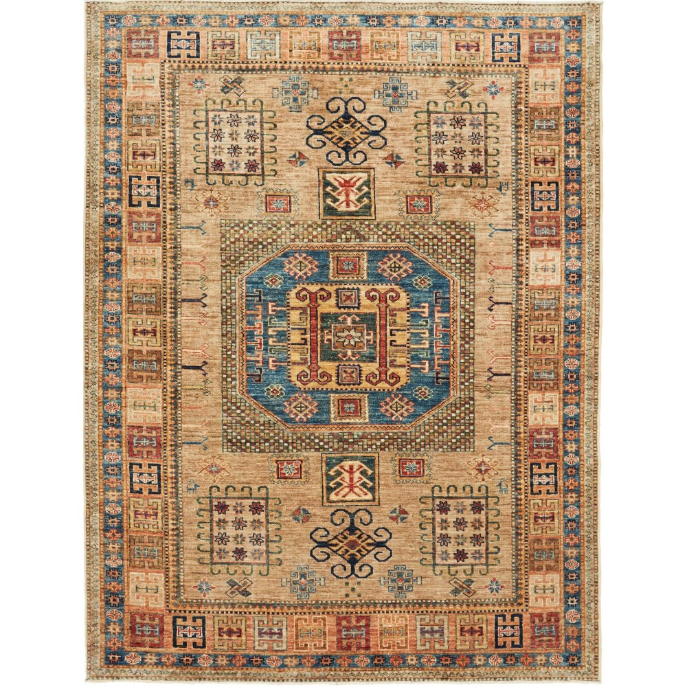 Tappeto Kazak Fine Pakistan marrone grigio 154x197 Tappeto Kazak Fine Pakistan marrone grigio 154x197