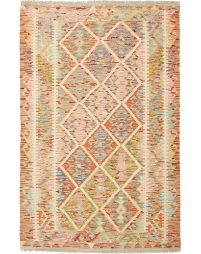 Tappeto Kilim Afghanistan marrone rosso 104x155