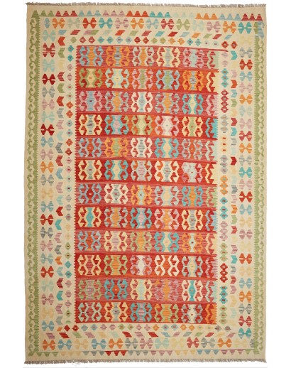 Tappeto Kilim Afghanistan marrone rosso 254x350