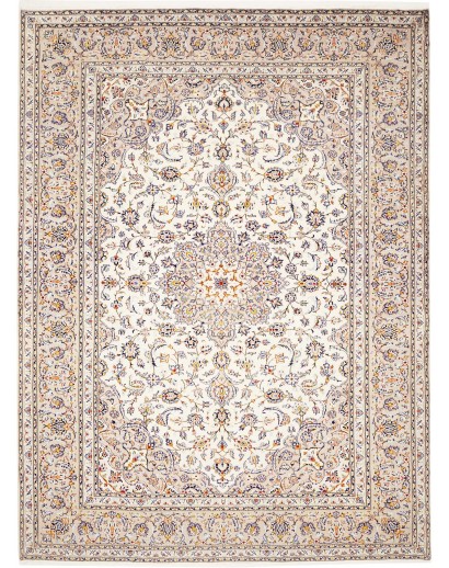 Tappeto Kashan Persia bianco marrone 254x340