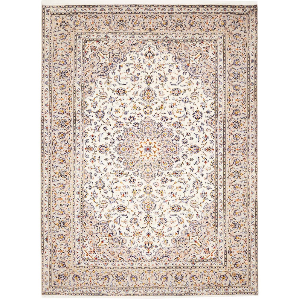 Tappeto Kashan Persia bianco marrone 254x340