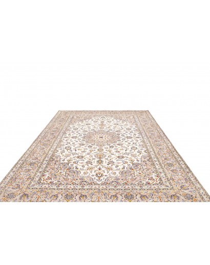 Tappeto Kashan Persia bianco marrone 254x340