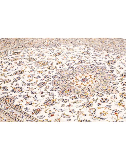 Tappeto Kashan Persia bianco marrone 254x340
