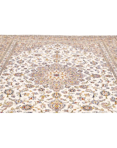 Tappeto Kashan Persia bianco marrone 254x340