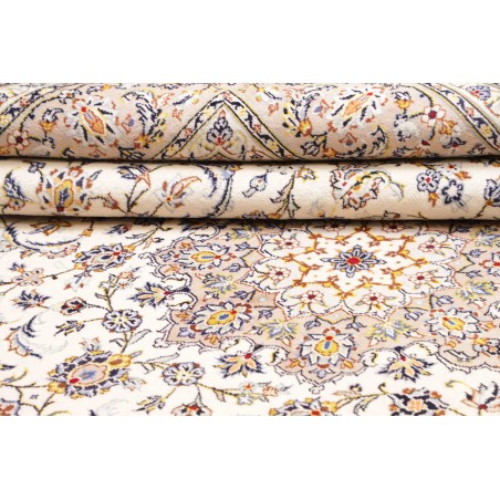 Tappeto Kashan Persia bianco marrone 254x340