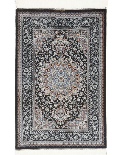 Tappeto Ghom seta Persia grigio azzurro 78x120