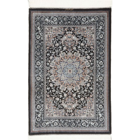 Tappeto Ghom seta Persia grigio azzurro 78x120