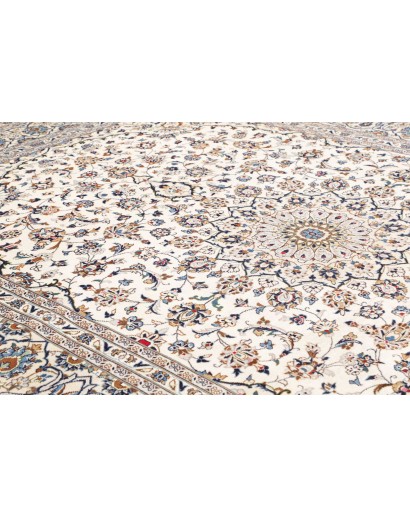 Tappeto Kashan Persia bianco azzurro 294x400