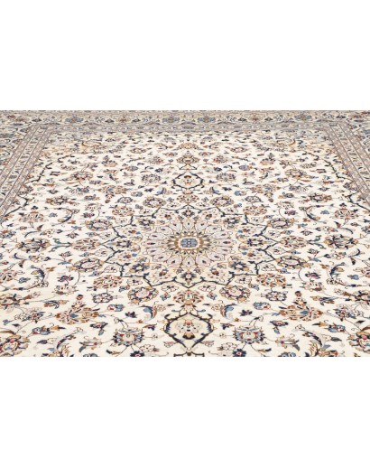 Tappeto Kashan Persia bianco azzurro 294x400