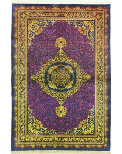 Tappeto Ghom seta Persia grigio marrone 157x237