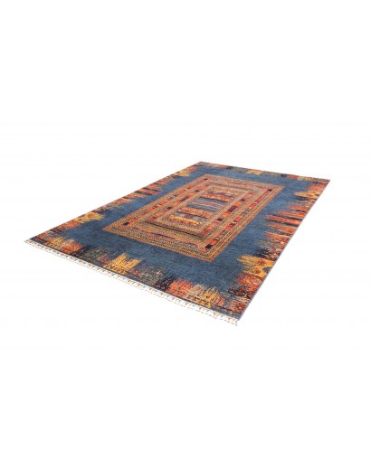 Tappeto Siva Pakistan azzurro marrone 206x295
