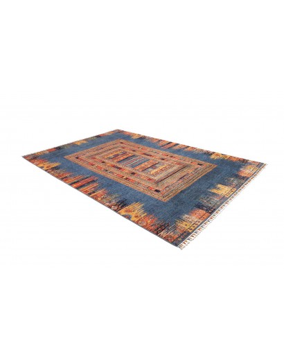 Tappeto Siva Pakistan azzurro marrone 206x295