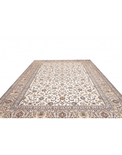 Tappeto Kashan Persia bianco grigio 305x395