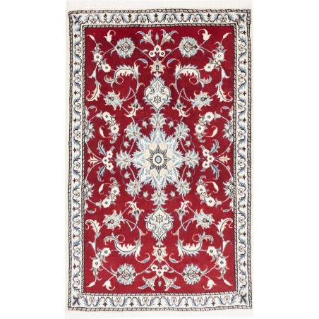 Tappeto Nain Kashmar Persia bianco marrone 85x140