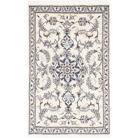 Tappeto Nain Kashmar Persia bianco grigio 85x138