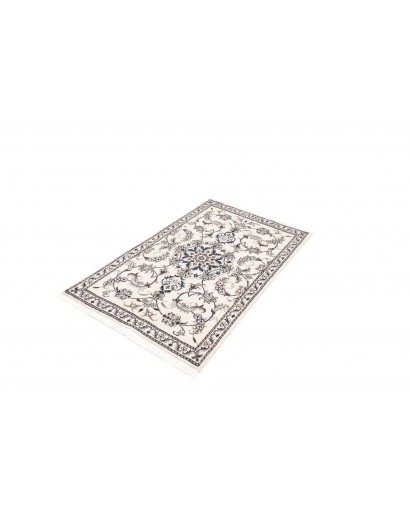 Tappeto Nain Kashmar Persia bianco grigio 85x138