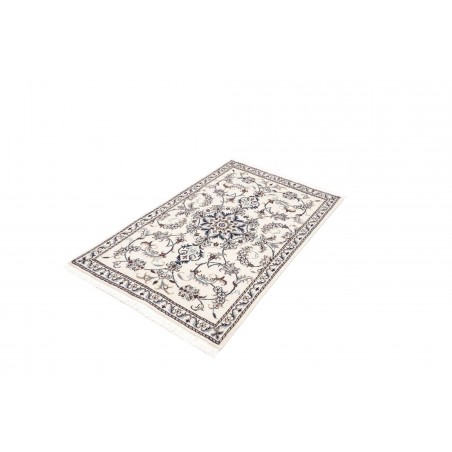 Tappeto Nain Kashmar Persia bianco grigio 85x138