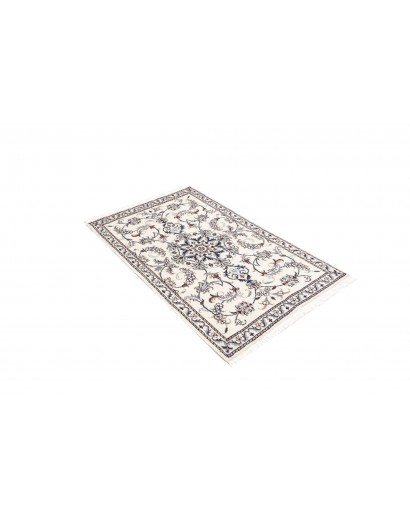 Tappeto Nain Kashmar Persia bianco grigio 85x138