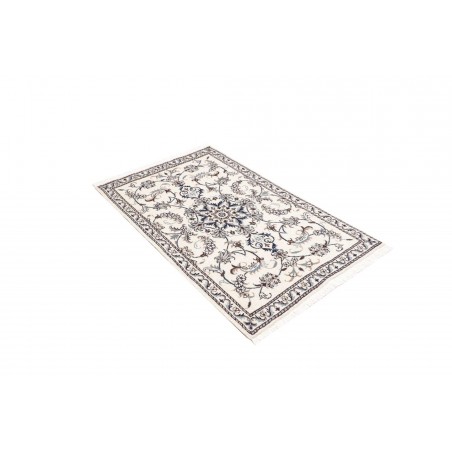 Tappeto Nain Kashmar Persia bianco grigio 85x138