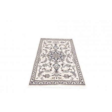 Tappeto Nain Kashmar Persia bianco grigio 85x138