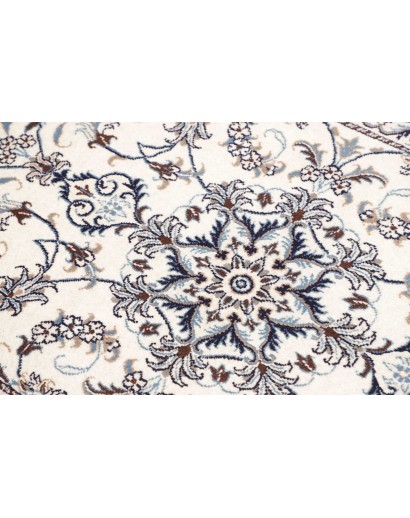Tappeto Nain Kashmar Persia bianco grigio 85x138