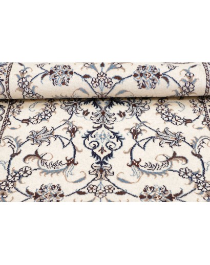 Tappeto Nain Kashmar Persia bianco grigio 85x138