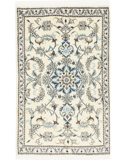 Tappeto Nain Kashmar Persia bianco grigio 86x136