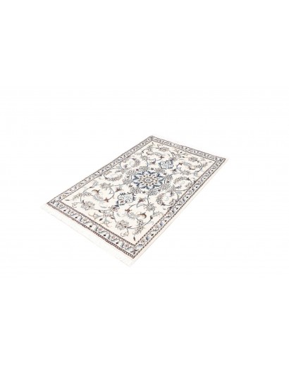Tappeto Nain Kashmar Persia bianco grigio 86x136