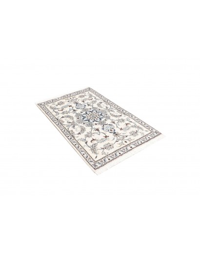Tappeto Nain Kashmar Persia bianco grigio 86x136