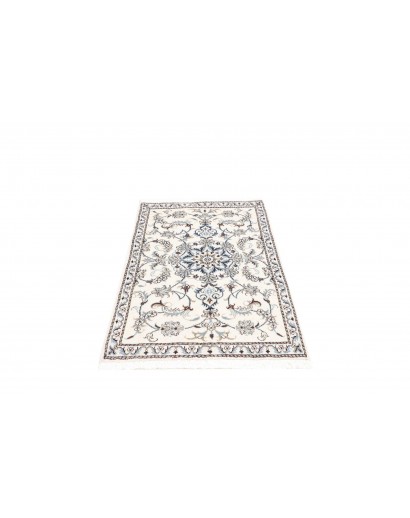 Tappeto Nain Kashmar Persia bianco grigio 86x136