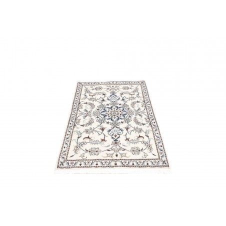 Tappeto Nain Kashmar Persia bianco grigio 86x136