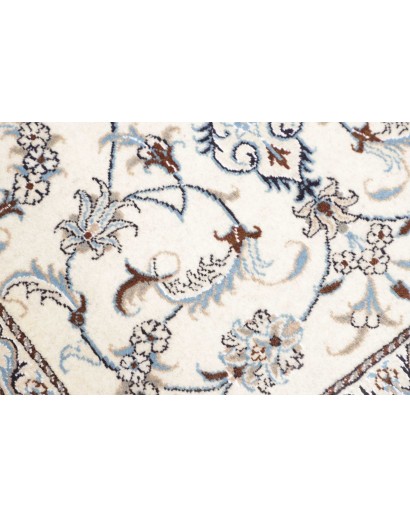 Tappeto Nain Kashmar Persia bianco grigio 86x136