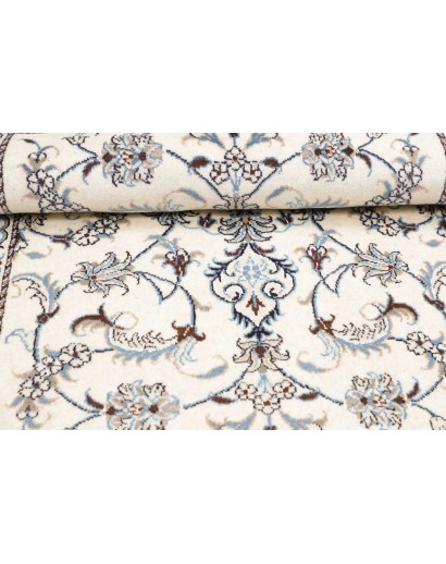 Tappeto Nain Kashmar Persia bianco grigio 86x136