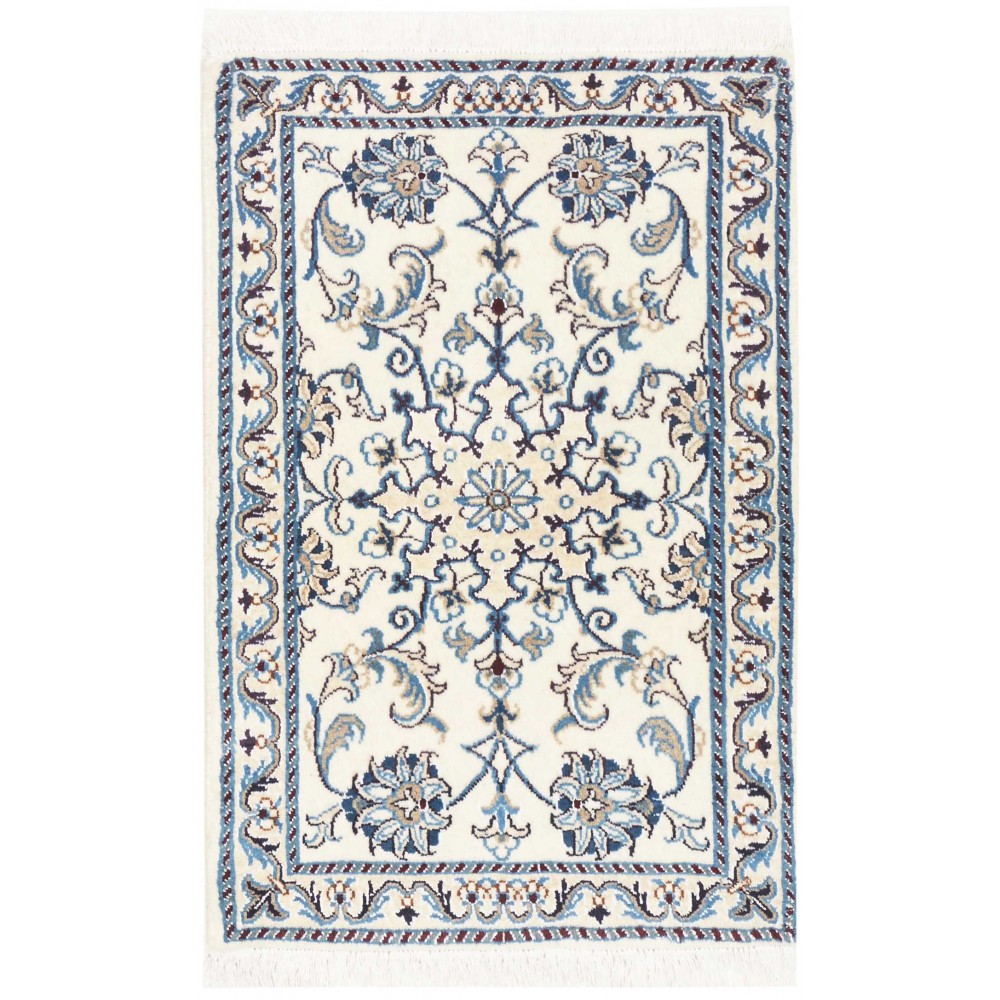 Tappeto Nain Kashmar Persia bianco grigio 60x90