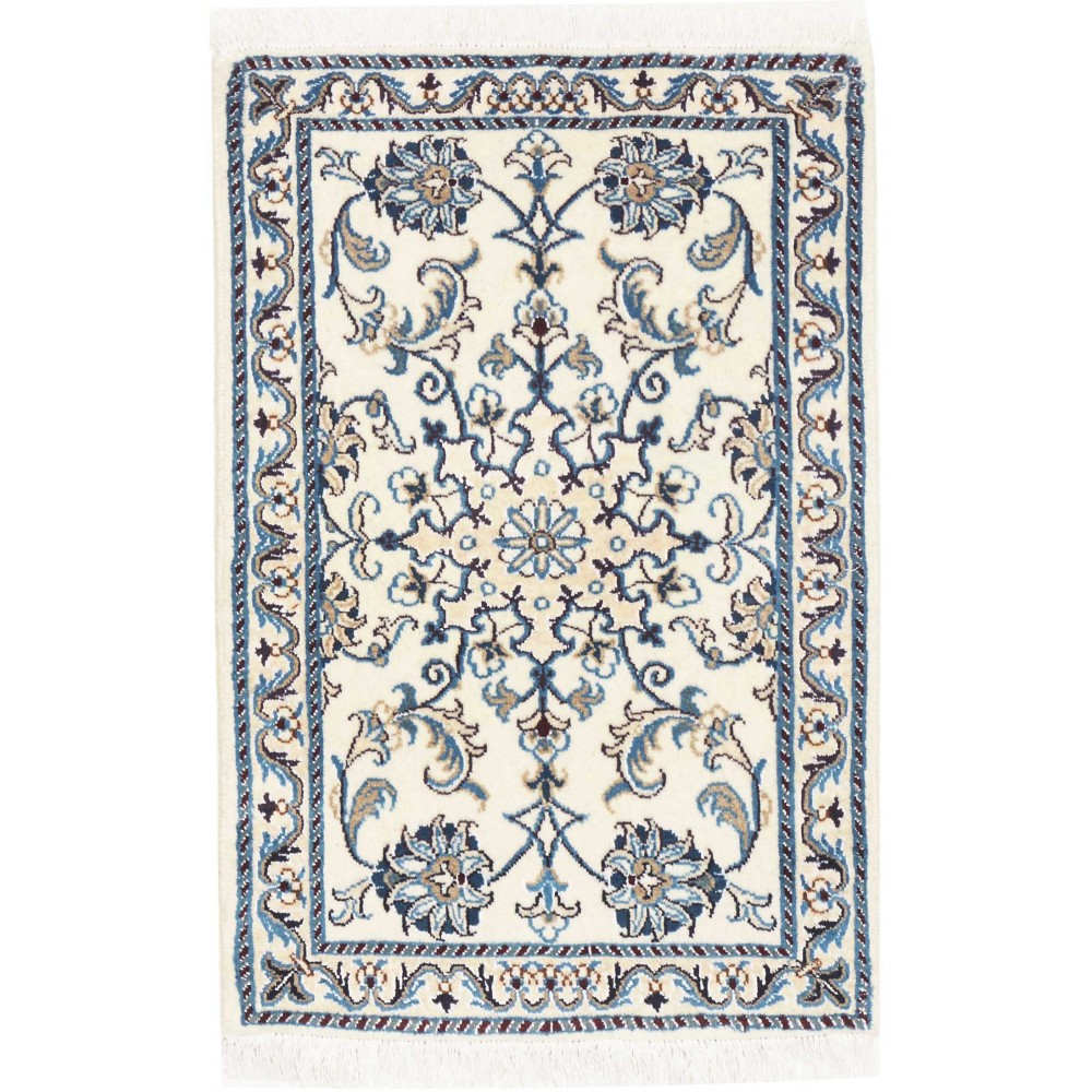 Tappeto Nain Kashmar Persia bianco grigio 60x90