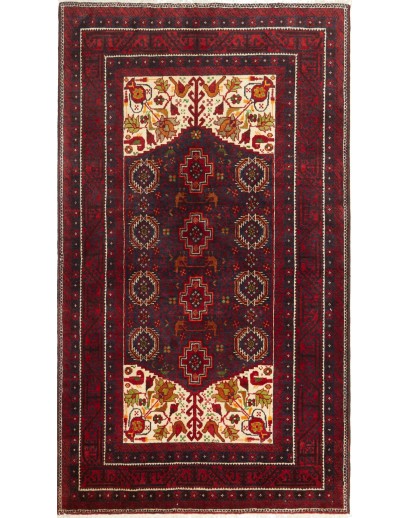 Tappeto Baluch Persia grigio giallo 107x190