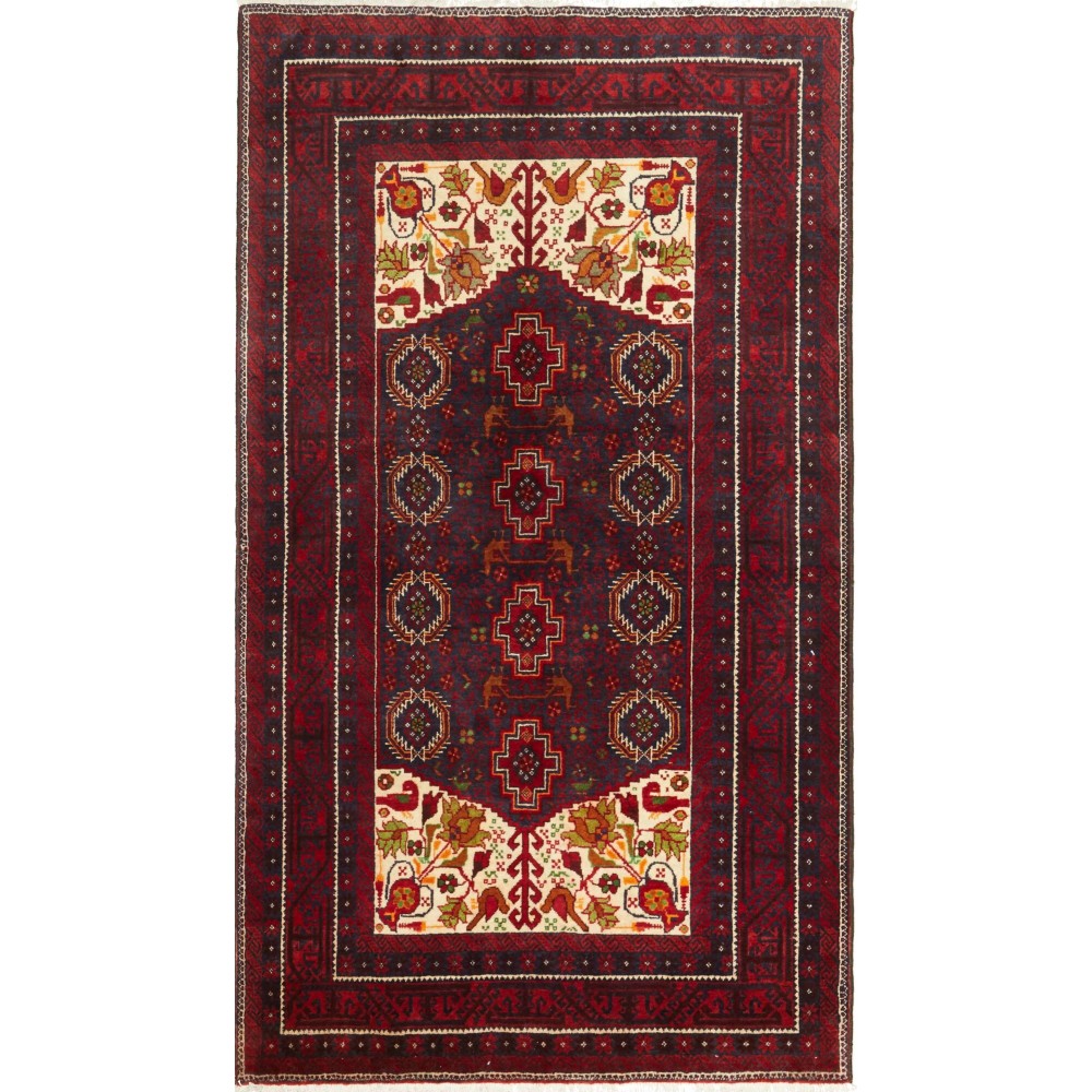 Tappeto Baluch Persia grigio giallo 107x190 Tappeto Baluch Persia grigio giallo 107x190
