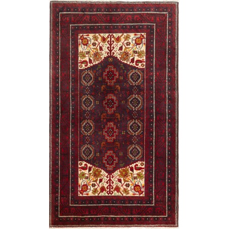 Tappeto Baluch Persia grigio giallo 107x190