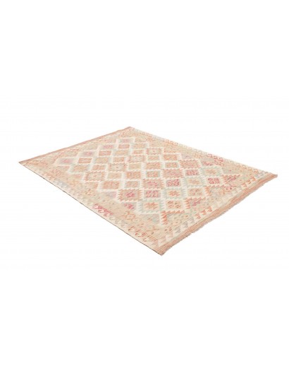 Tappeto Kilim Afghanistan bianco giallo 153x192