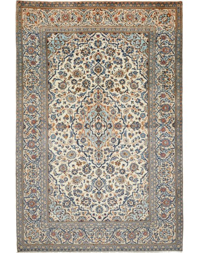 Tappeto Kashan Persia beige azzurro 202x307