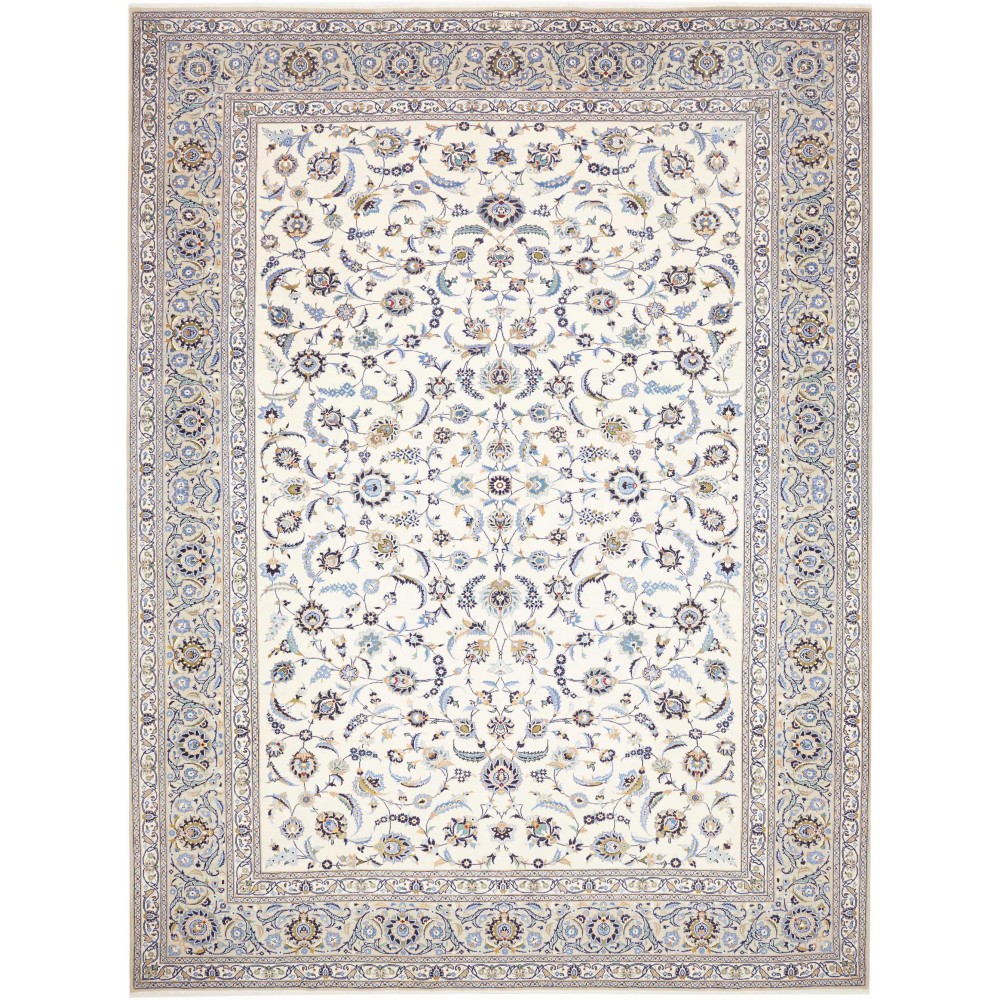 Tappeto Kashan Persia bianco grigio 295x395