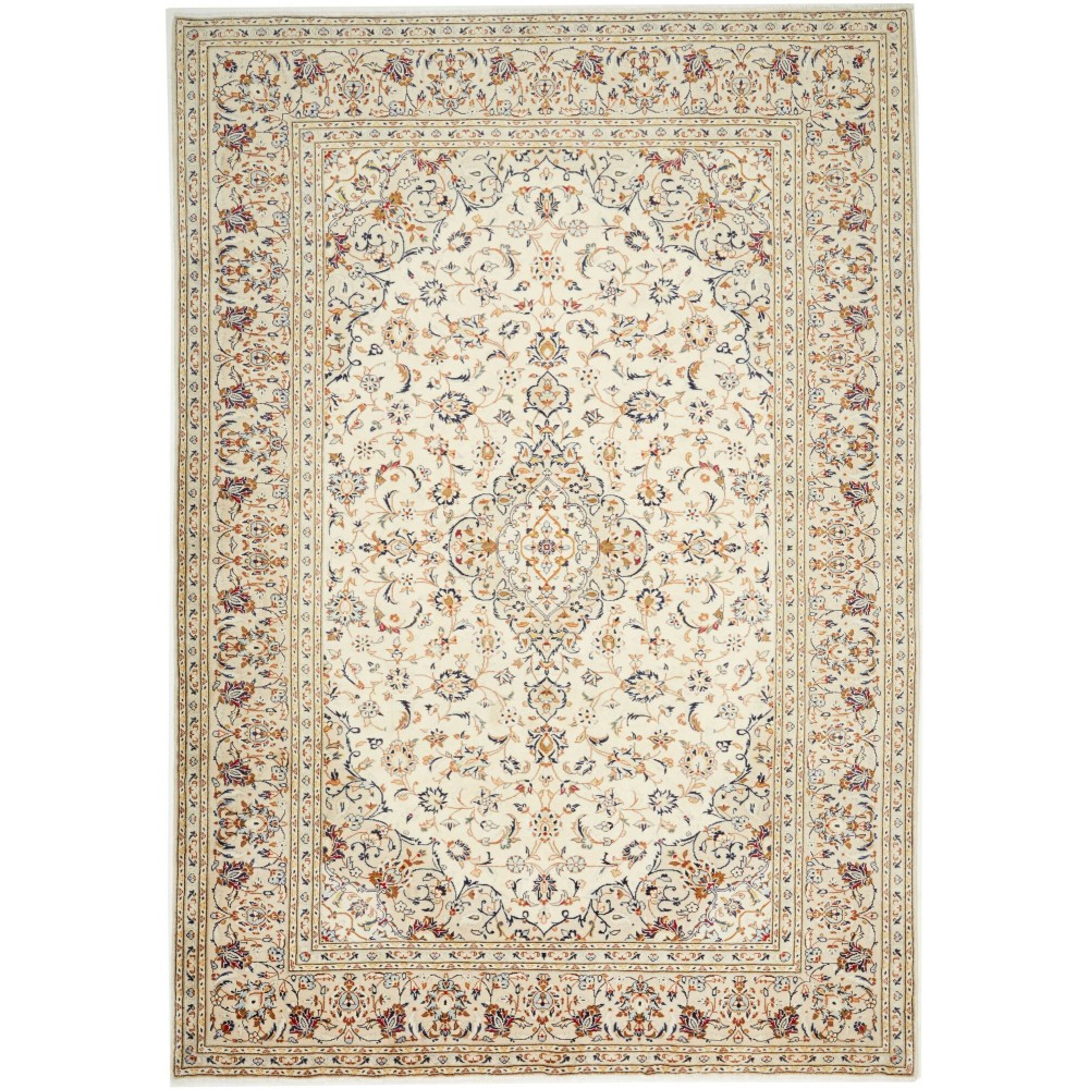 Tappeto Kashan Persia bianco marrone 208x298 Tappeto Kashan Persia bianco marrone 208x298