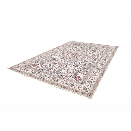 Tappeto Nain Kashmar Persia bianco grigio 242x350