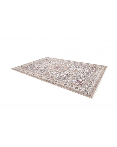 Tappeto Nain Kashmar Persia bianco grigio 242x350
