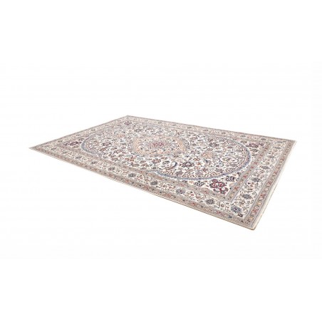 Tappeto Nain Kashmar Persia bianco grigio 242x350