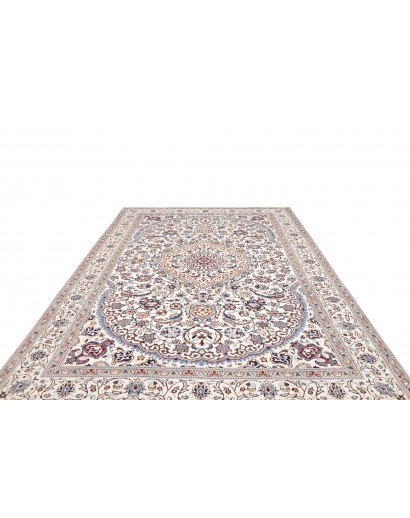 Tappeto Nain Kashmar Persia bianco grigio 242x350